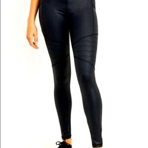 High Waist Foil Moto Leggings